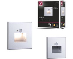 Paulmann Edge LED Wandinbouwlamp – Chroom Mat – 2700K Warmwit – 1,2W – 25 lm – 230V – Wand- & Trapverlichting met LED Bewegingssensor