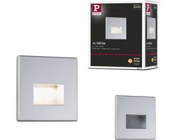 Paulmann Edge LED Wandinbouwlamp – Chroom Mat – 2700K Warmwit – 1,2W – 50 lm – 230V – Wand- & Trapverlichting