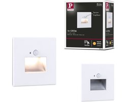 Paulmann Edge LED Wandinbouwlamp – Wit Mat – 2700K Warmwit – 1,2W – 25 lm – 230V – Wand- & Trapverlichting met LED Bewegingssensor