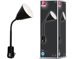 Paulmann Junus stekkerlamp - met flexibele arm - E14 - zwart - leeslamp - nachtlamp-