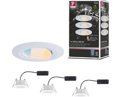 Paulmann LED Inbouwspots Calla Set van 3 - Wit Mat - IP65 - 5W per Spot - 430 lm - 230V - WhiteSwitch - Inbouwspots Badkamer