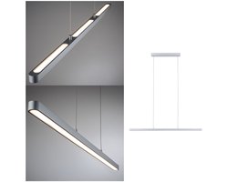 Paulmann Lento LED Hanglamp - Moderne Hanglamp Chroom Mat - Dimbaar & In Hoogte Verstelbaar - 42W - Warmwit Licht (2700K) - Perfect voor Woonkamer of Eetkamer