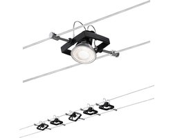 Paulmann Mac II Kabelsysteem Verlichting - Max 5x10W/GU5.3 - Mat zwart