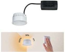 Paulmann Nova Coin LED-module Inbouwspot - 3-Step-Dim - Rond 51 mm - 6W - 470 lm - 2700K Warmwit - Dimbaar - 230V - Satijn