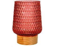 Paulmann Pauleen LED Tafellamp op Batterijen - E27 - 2700K Warm Wit - 30 lm - 0,8W - Woonkamer & Slaapkamer - Rosé Glamour - Rosé/Hout