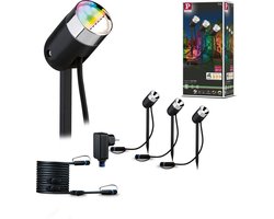 Paulmann Plug & Shine Pike Smart Home Zigbee basisset RGBW spot-3x4W-24V-40°-IP44-antraciet