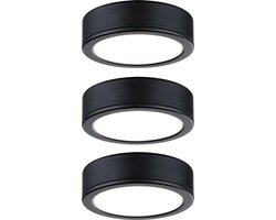Paulmann Pukk Meubel -Kastverlichtung - Set van 3 - 210lm - 2700K - Kunststof - zwart