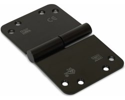 Paumelle - Zwart - RVS - Dulimex - Dulimex kogelstiftkantelaaf zwart ronde hoek 150x89mm SKG3 DIN rechts