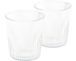 Paveau White Haven Ribbed Waterglazen - 2 Stuks - Duurzaam Borosilicaatglas