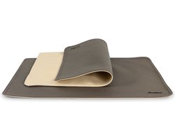 Pavelinni | Basic Line | Dubbelzijdige Placemat in eco-leer | Omkeerbaar | 30x45cm | Umbra/Cream (N20/N13)