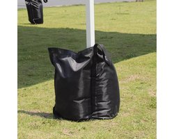 Paviljoen, zandzakken, 4-delige set, gewichten voor paviljoenen, tuintenten, feesttenten, vulbaar met zand, stenen (A Style Black)