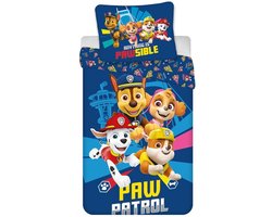 Paw Patrol dekbedovertrek, Pawsible - Eenpersoons - 140 x 200 cm / 65 x 65 cm - Polycotton
