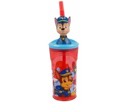 PAW Patrol - Drinkbeker - Chase - Met rietje - 360ml - Rood