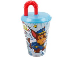 PAW Patrol - Drinkbeker - Met rietje - 430ml - Rood/Blauw