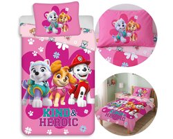 Paw Patrol DUBBELZIJDIG, katoenen KINDERBEDDENGOED met rits, 100% KATOEN 140x200cm+70x90cm OEKO-TEX