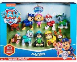 PAW Patrol figurenset - Alle poten aan dek cadeauset - 10 PAW Patrol speelfiguren - PAW Patrol speelgoed voor kinderen - stoere reddingshelden - avonturenspeelgoed - cadeau voor jongens en meisjes - rollenspel