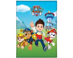 PAW Patrol fleece deken - 140 x 100 cm. - Paw Patrol plaid - blauw