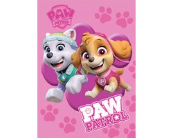 Paw Patrol fleece plaid Paws - 100 x 140 cm (Roze)