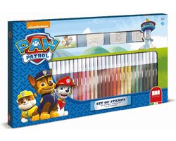 Paw Patrol hondjes stempelset met stiften 41-delig - Hobby/knutselmateriaal - Tekenen/kleuren met stiften en stempels - Uitwasbaar van huid en kleding