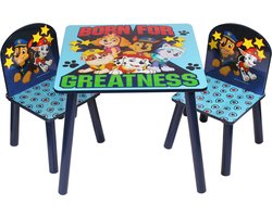 Paw Patrol Kindertafel en Stoeltjes - Montessori Kinderstoelen - Tekentafel Kinderen - Tafel en 2 Stoelen - Kindermeubels van Hout - Peuter Stoel met Tafel