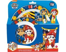 Paw Patrol: Lunch of ontbijt set: 5-delig, kunststof (BPA-vrij), Paw Patrol ontbijt set, Paw patrol bordjes, Lunch set paw patrol, Paw patrol