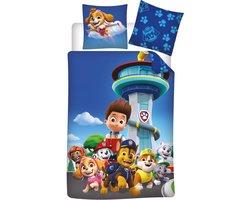 Paw Patrol Pat Patrouille Dekbedovertrek 140 x 200 cm +65X65cm – polyester