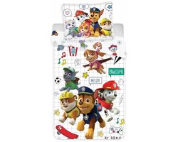 Paw patrol Peuterdekbedovertrek wit - 100 x 140 cm - Katoen