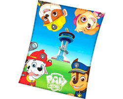 Paw Patrol plaid - blauw - PAW Pups fleece deken - 140 x 100 cm.