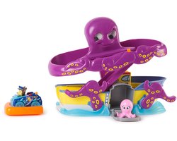PAW Patrol Pup Squad Octopus Rescue-speelset, Chase-speelgoedauto van 6,3 cm en babyoctopus-figuur, speelgoed voor fantasierijk spel