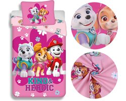 Paw Patrol roze beddengoed voor een meisje, met rits, katoen 140x200cm OEKO-TEX