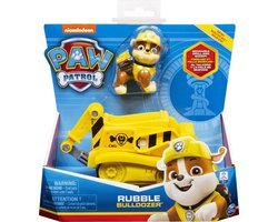 PAW Patrol - Rubble’s Bulldozer - speelgoedauto met speelfiguur - 68% gerecycled plastic - duurzaam speelgoed