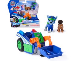 PAW Patrol - Search & Rescue - Rocky's recyclevoertuig met 2 figuren & terugtrekfunctie - Speelgoedvoertuigen