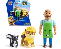 PAW Patrol - Speelfigurenset met 3 verzamelfiguren van Rubble, Meneer Porter en stinkdier