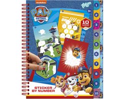 PAW Patrol speelgoed - Totum vakantieboek sticker en puzzelboek incl kleurplaten - doeboek 10 sticker puzzels sticker by number - educatief speelgoed vanaf 3 jaar cadeau tip