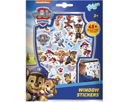 PAW Patrol Totum junior raamstickers speelgoed meisjes en jongens vanaf 3 jaar- 45 niet permanente statische stickers 4 vellen incl. speelachtergrond