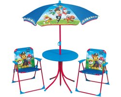 Paw Patrol tuinmeubels set - 4-delig - stoelen - tafel - parasol - tuin kindermeubels - kinderkamer - meubeltjes