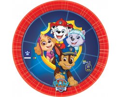 PAW Patrol - Wegwerp Borden - 18cm - Rood/Blauw - 8 stuks
