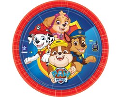 PAW Patrol - Wegwerp Borden - 23cm - Rood/Blauw - 8 stuks
