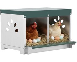 PawHut nestkastjes - gegalvaniseerd staal - 54,5x42,5x35,5 cm - zilver