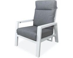 PAZOON - Como Lounge - Verstelbare tuinstoel - Wit - inclusief kussen