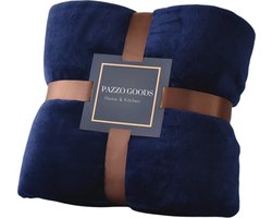 Pazzo Goods Fleece Deken Caldo – Plaid – Deken – Fleece Plaid – Deken voor de Bank – Blauw – 150x200cm – Warm en Zacht – Bed of woonkamer decoratie – Comfortabele Dekens en Plaids – Cadeau