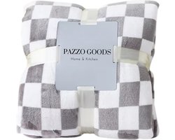 Pazzo Goods Fleece Deken Liva – Plaid – Deken – Fleece Plaid – Deken voor de Bank – Grijs – 150x200cm – Warm en Zacht – Bed of woonkamer decoratie – Comfortabele Dekens en Plaids – Cadeau