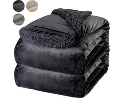 Pazzo Goods Fleece Deken XXL – Plaid – Deken – Fleece Plaid – Deken voor de Bank – Zwart – 220x170cm – Bed of woonkamer decoratie – Comfortabele Dekens en Plaids – Cadeau