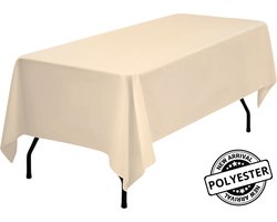 Pazzo Goods Luxe Tafelkleed – Tafellaken – Tafelkleden - Tafelkleed Binnen en Buiten - Tafelloper - Tafelkleed Feest - Tafelkleed buiten Rechthoekig – 274x137cm – Feest Decoratie - Beige – Polyester – Waterafstotend - Vlek & Kreukvrij