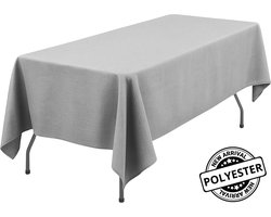 Pazzo Goods Luxe Tafelkleed – Tafellaken – Tafelkleden - Tafelkleed Binnen en Buiten - Tafelloper - Tafelkleed Feest - Tafelkleed buiten Rechthoekig – 274x137cm – Feest Decoratie - Grijs – Polyester – Waterafstotend - Vlek & Kreukvrij