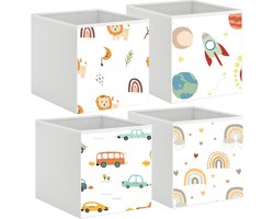 Pazzo Goods Opbergmand – Opbergmanden - 4 stuks - Kallax kast opberger – Speelgoed mand - 33x33x33 CM – Kinderkamer organizer