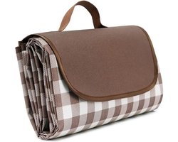 Pazzo Goods Picknickkleed 200x200 cm – Waterdicht Picknickkleed – Opvouwbaar Outdoor Kleed – Bruin