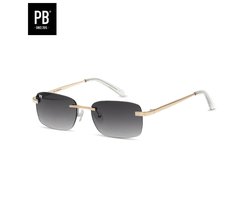 PB Sunglasses - Venice Grey. - Zonnebril heren en dames - Grijze glazen - Festival zonnebril - Randloze zonnebril - Stainless steel