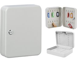 PD® - Sleutelkluis / Sleutelkast / Sleutelrekje - 20 Sleutel Haken - Wit - Kwaliteit - Georganiseerde Sleutelopslag met Veiligheidscilinderslot