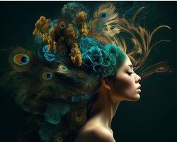 Peacock-Kristal Helder Galerie kwaliteit Plexiglas 5mm.- Blind Aluminium Ophang-frame- Fotokunst- luxe wanddecoratie- Akoestisch en UV Werend- inclusief verzending